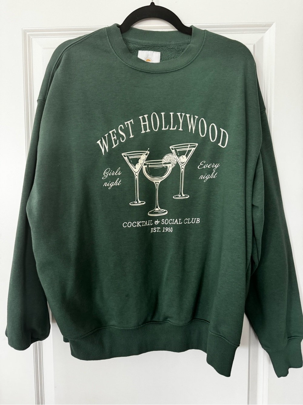 Sunday West Hollywood Green Crewneck Sweatshirt